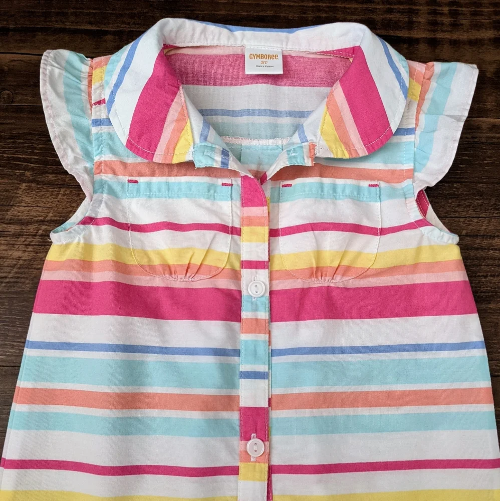 Gymboree Rainbow Stripe Tie Front Top